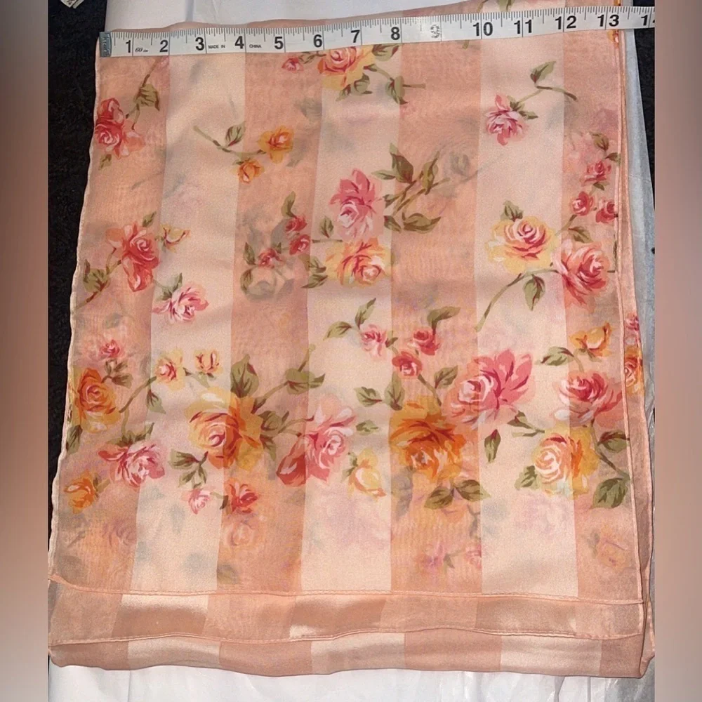 Cejon Rose Floral Scarf NWOT